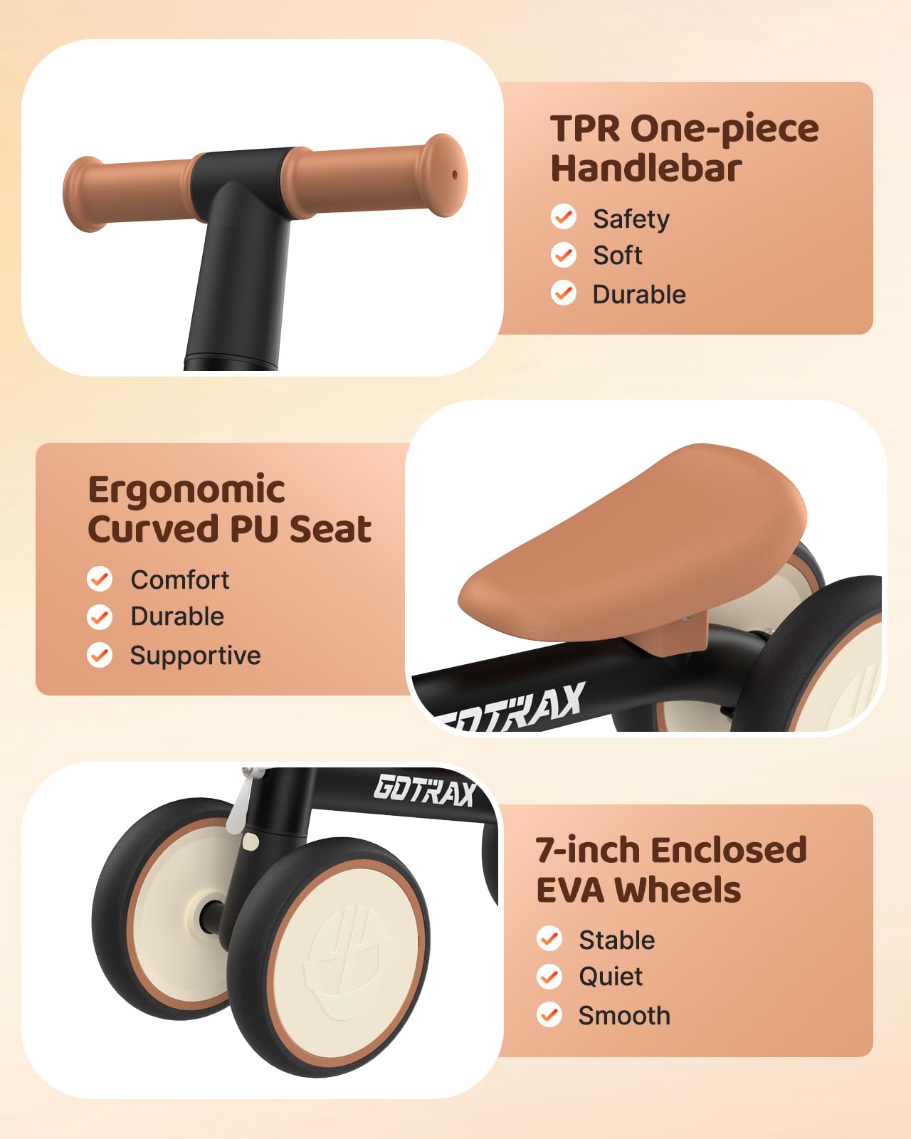 Gotrax Baby Balance Bike, 7" Silent Wheels, First Gift for Toddlers 1-2 🍁 All In One Marketplace Canada