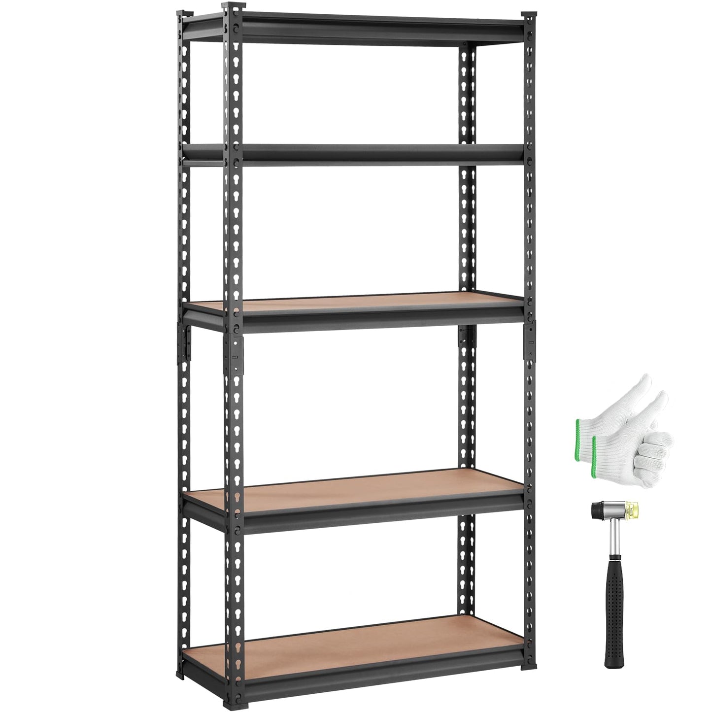 VEVOR Storage Shelving Unit, 5-Tier Adjustable, 2000 lbs Capacity, Heavy Duty Garage Shelves Metal Organizer Utility Rack, Black, 30" L x 12" W x 60" H for Kitchen Pantry Basement Bathroom Laundry 🍁 All In One Marketplace Canada