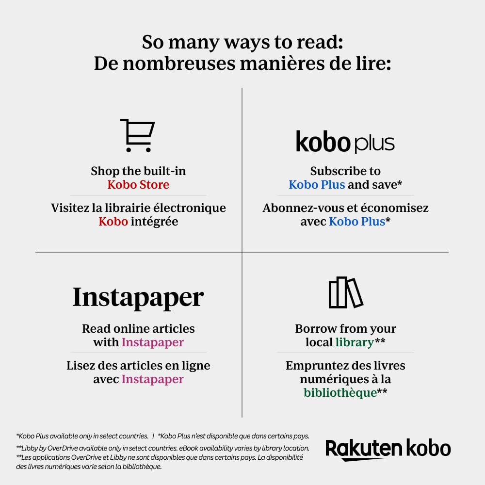 Kobo Clara Colour | Colour eReader | 6” Glare-Free Colour E Ink Kaleido 3 Display | Dark Mode Option | Waterproof | Audiobooks | 16GB of Storage (White) 🍁 All In One Marketplace Canada