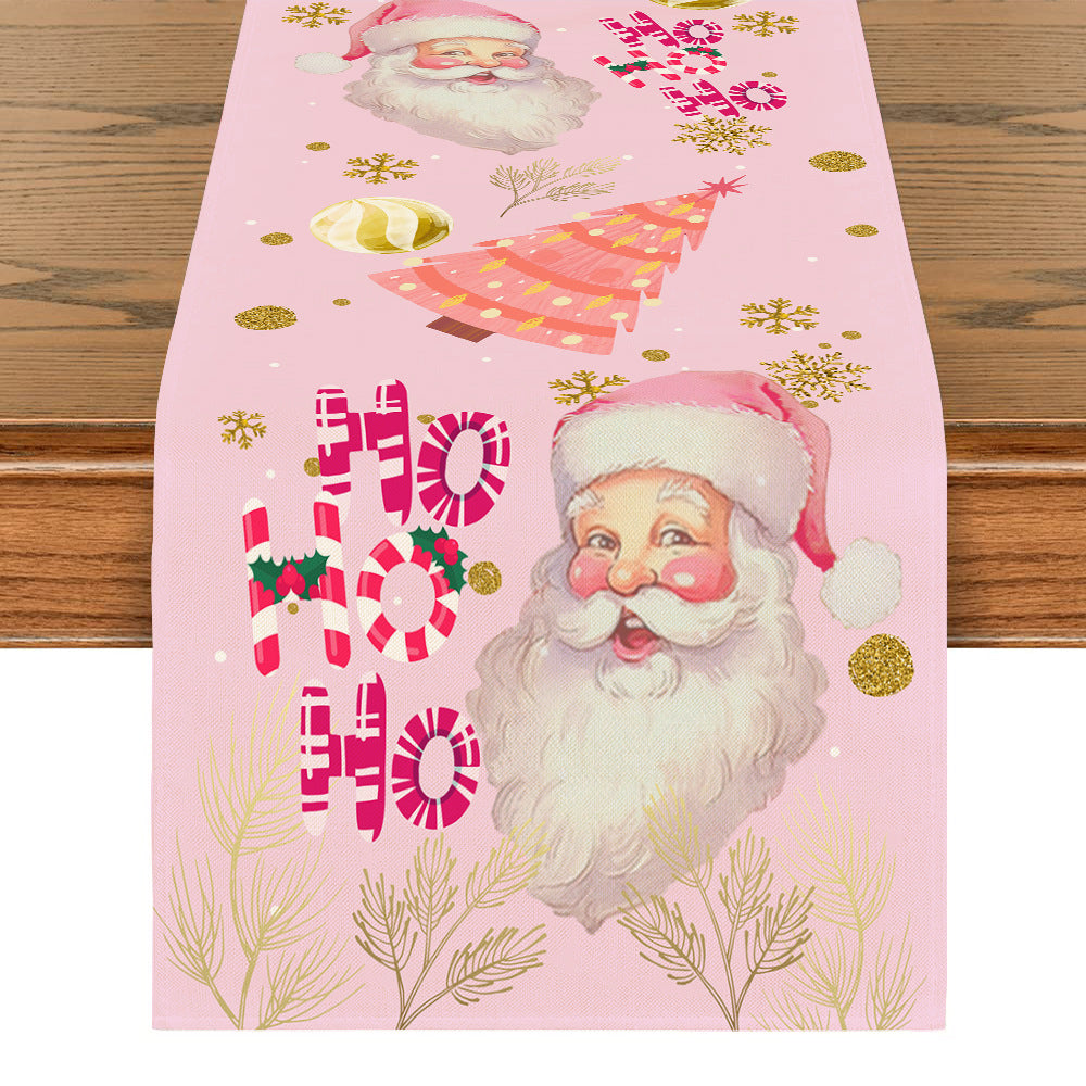 Christmas Table Runner - Snowflake & Tree Holiday Table Decoration