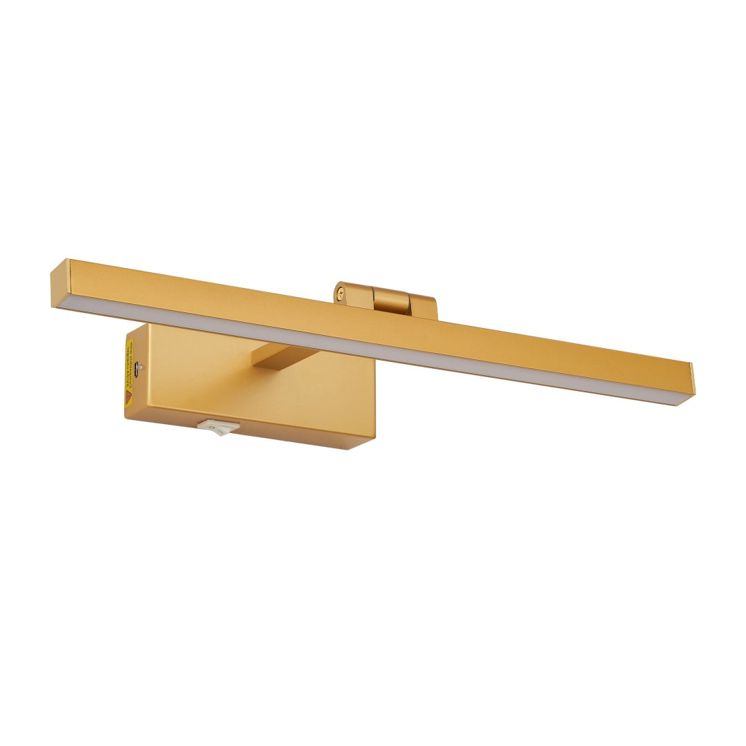 16 Inch Gold Dimmable LED Vanity Light Bar, Wireless Rechargeable Wall Light (United States Delivery Only)