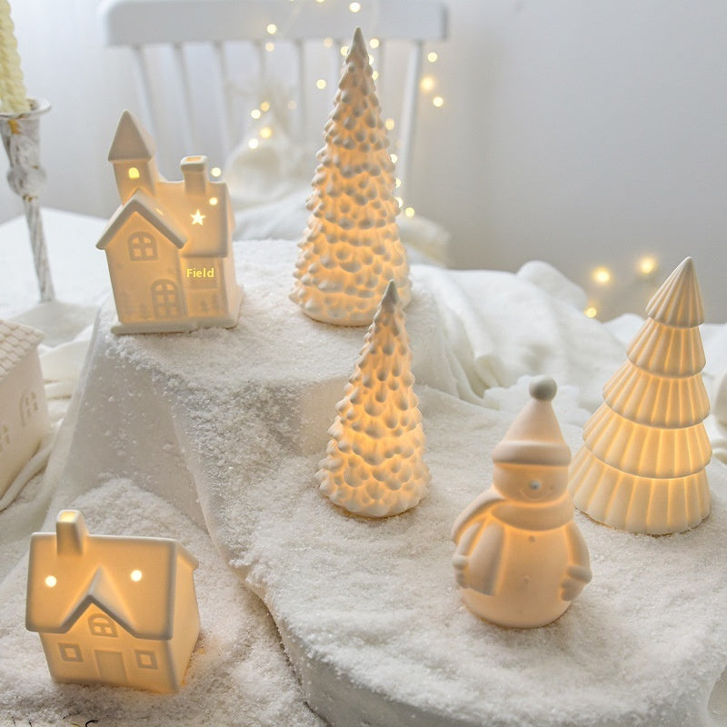 Ceramic Christmas Village – Luminous Desktop Holiday Decoration, 5 Styles