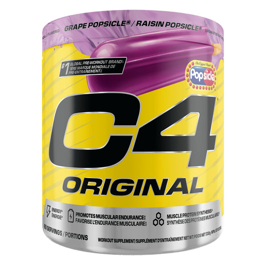 Cellucor C4 Original Pre Workout Powder - Sugar Free Preworkout Energy for Men & Women - 150mg Caffeine, Beta Alanine, Creatine - Grape Popsicle, 60 Servings 🍁 All In One Marketplace Canada