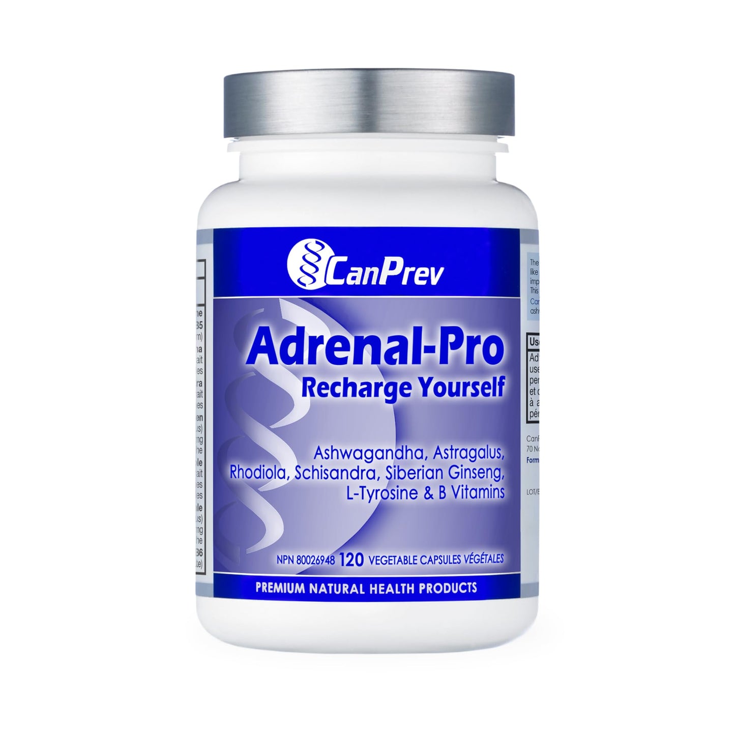 CanPrev Adrenal-Pro Recharge Yourself, 120 Vegan V-Caps with Siberian Ginseng, 30-Day Supply with Ashwagandha, Astragalus, L-Tyrosine, B5 & B6 - Supports Energy Levels, Physical and Mental Vitality 🍁 All In One Marketplace Canada