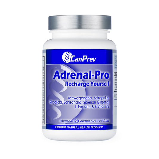 CanPrev Adrenal-Pro Recharge Yourself, 120 Vegan V-Caps with Siberian Ginseng, 30-Day Supply with Ashwagandha, Astragalus, L-Tyrosine, B5 & B6 - Supports Energy Levels, Physical and Mental Vitality 🍁 All In One Marketplace Canada