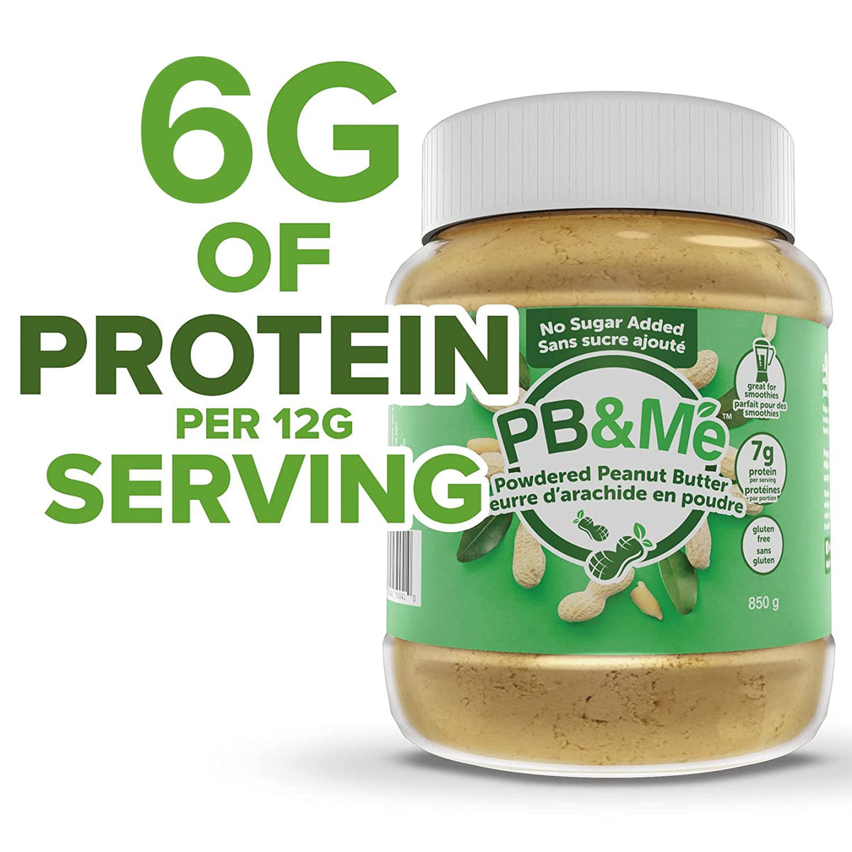 PB&Me Sugar Free Peanut Butter Powder - Powdered Peanut Butter No Sugar for Low Calorie Snacks, Peanut Butter Powder Protein for Smoothies, Low Carb Peanut Powder Protein Snack, 2lbs Jar (1-Pack) 🍁 All In One Marketplace Canada