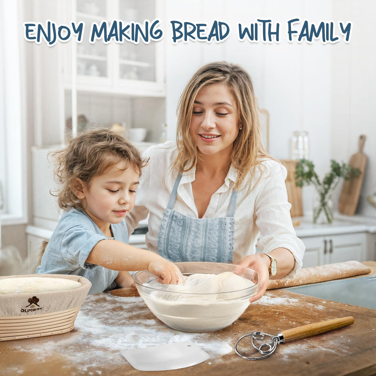 Glimsax Banneton Proofing Basket Set of 2, 9" Round & 10" Oval for Sourdough Baking, Bread Making Accessories and Tools Starter Kit, Gifts for Beginner and Professional Bakers 🍁 All In One Marketplace Canada