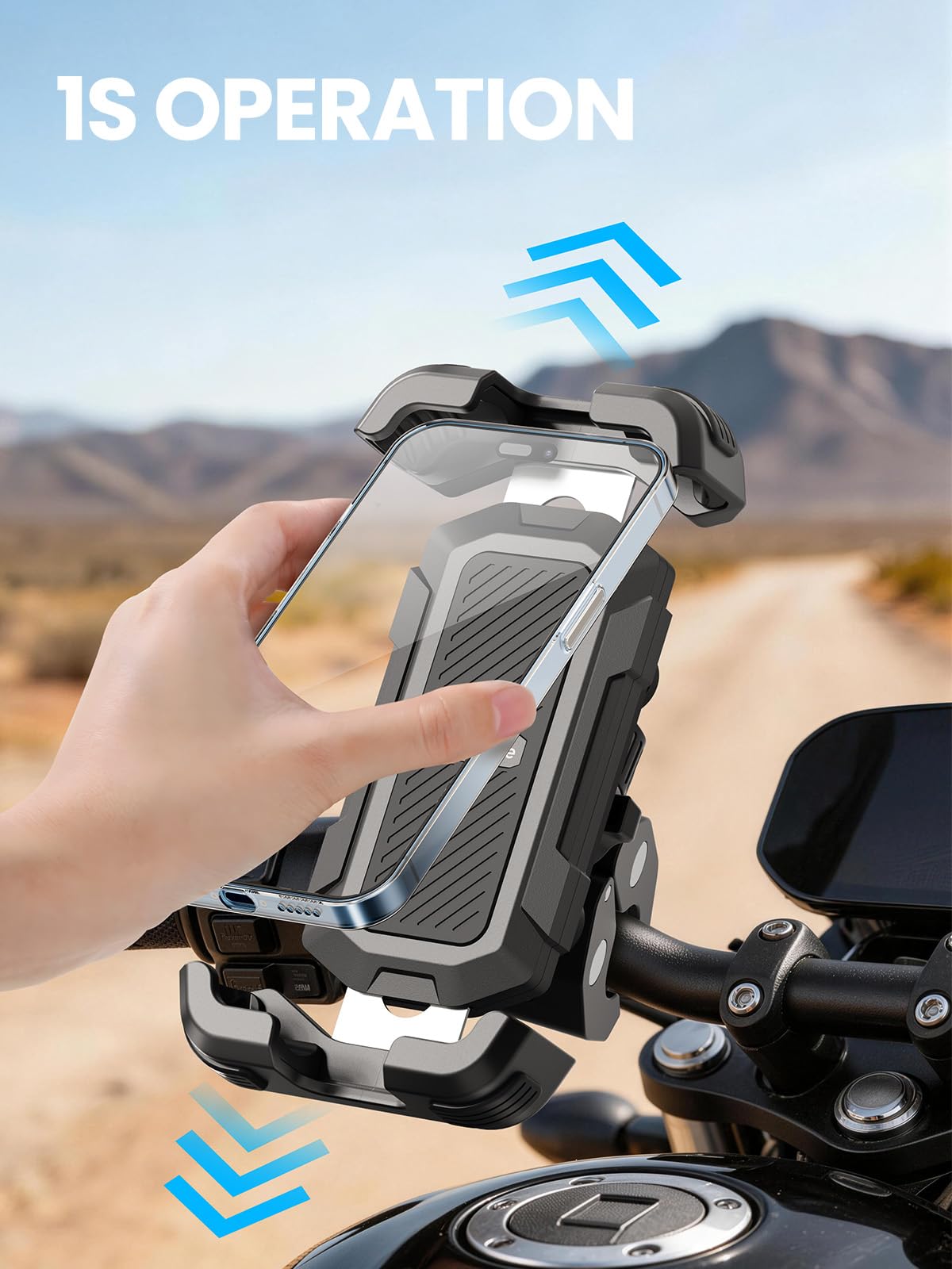 Tounee Bike Phone Mount Holder with Dual Vibration Dampener - Quick Release Handlebar Clip for Bicycle/Cycling, Upgraded Anti-Shock Design Fits iPhone 16/15/14 Pro Max & 4.7-6.7" Phones (Black) 🍁 All In One Marketplace Canada