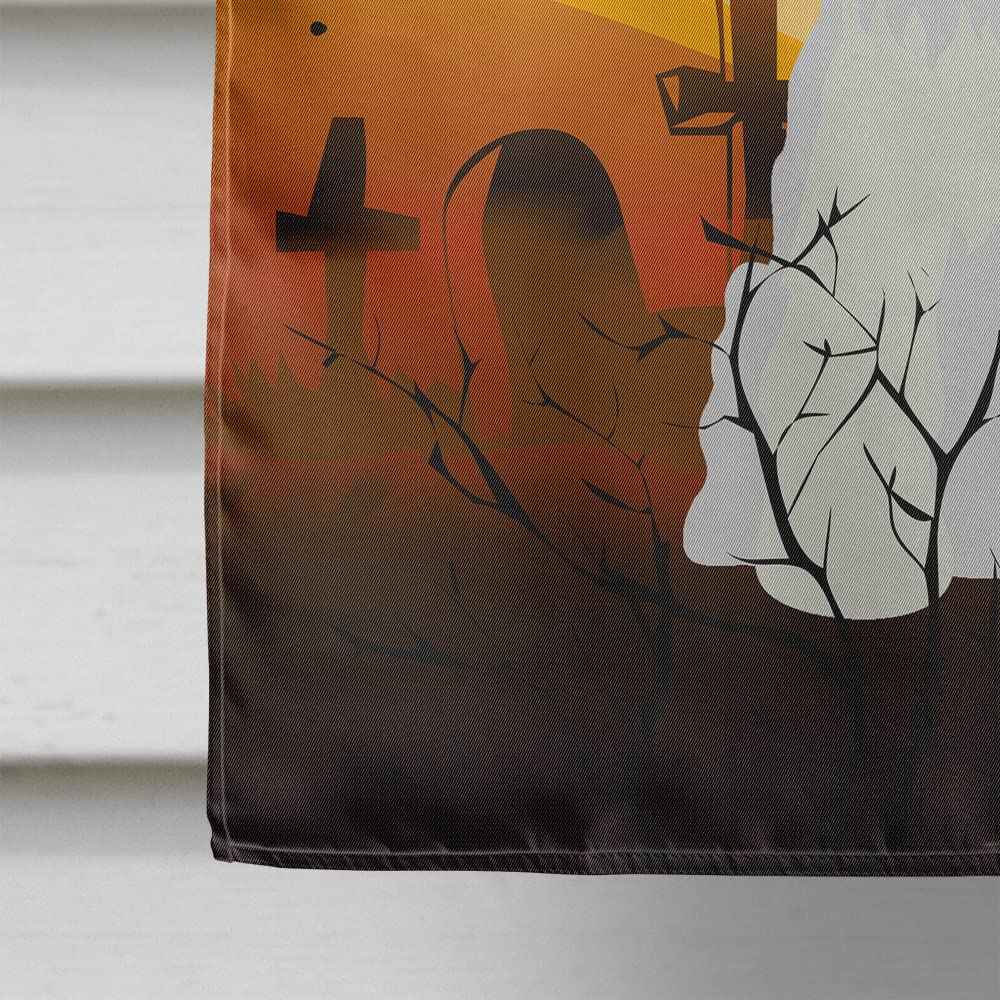 Caroline's Treasures BB4319CHF Halloween Miniature Schanuzer White Flag Canvas House Size, Large, Multicolor