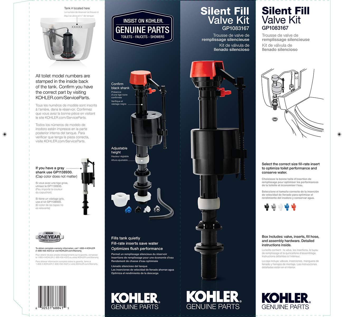Kohler GP1083167 Fill Valve for all Class 5 🍁 All In One Marketplace Canada