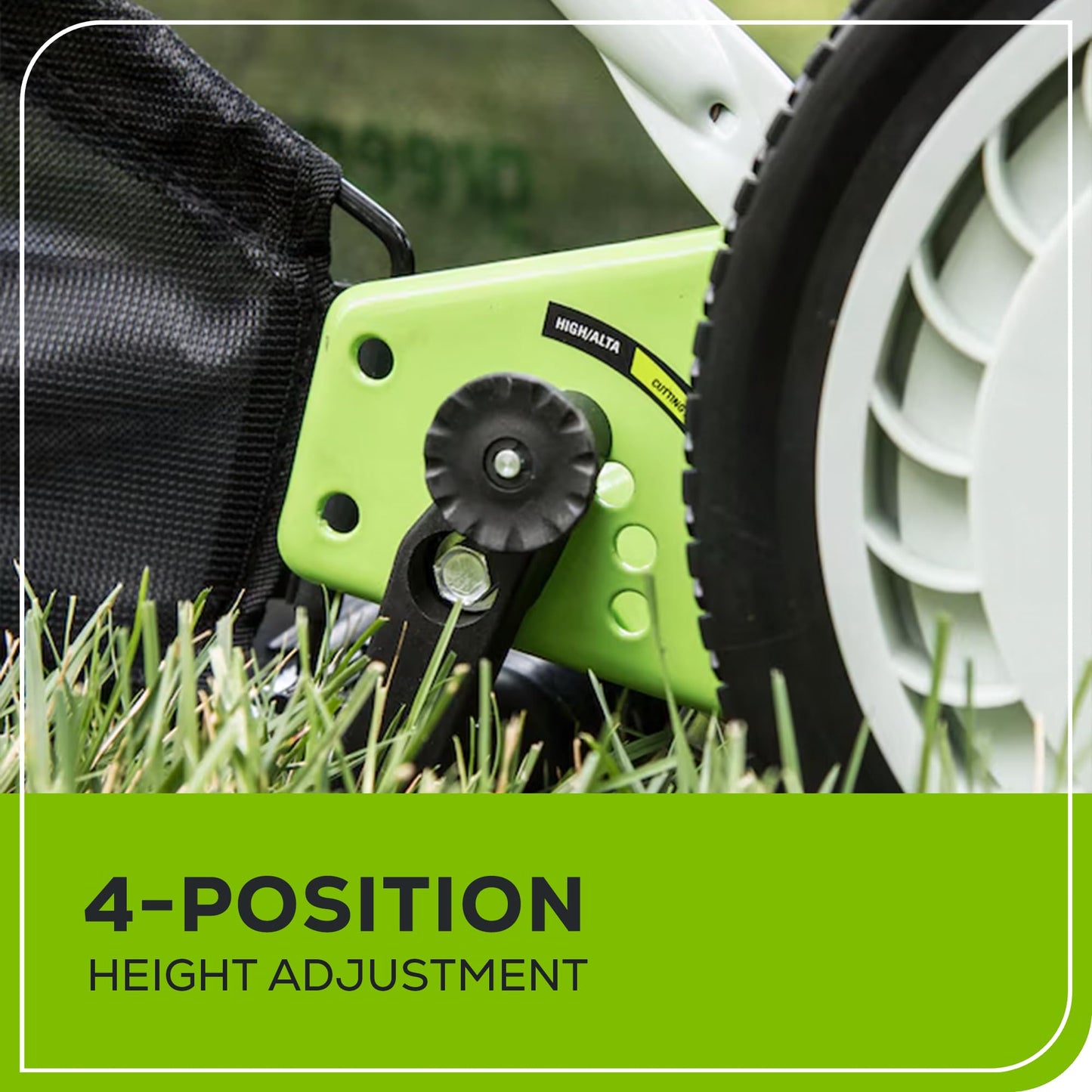 Greenworks 16-Inch Reel Lawn Mower with Grass Catcher 25052,Black/Green, 47" D x 22" W x 29.75" H 🍁 All In One Marketplace Canada