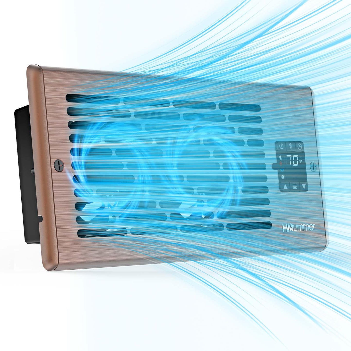Hisummer Register Booster Fan for 4" x 10" Floor Register, Quiet 10-Speed Vent Fan Booster with Temp Sensor, 150 CFM Airflow, Improves Heating & Cooling, Remote Control (Oil-Rubbed Bronze) 🍁 All In One Marketplace Canada