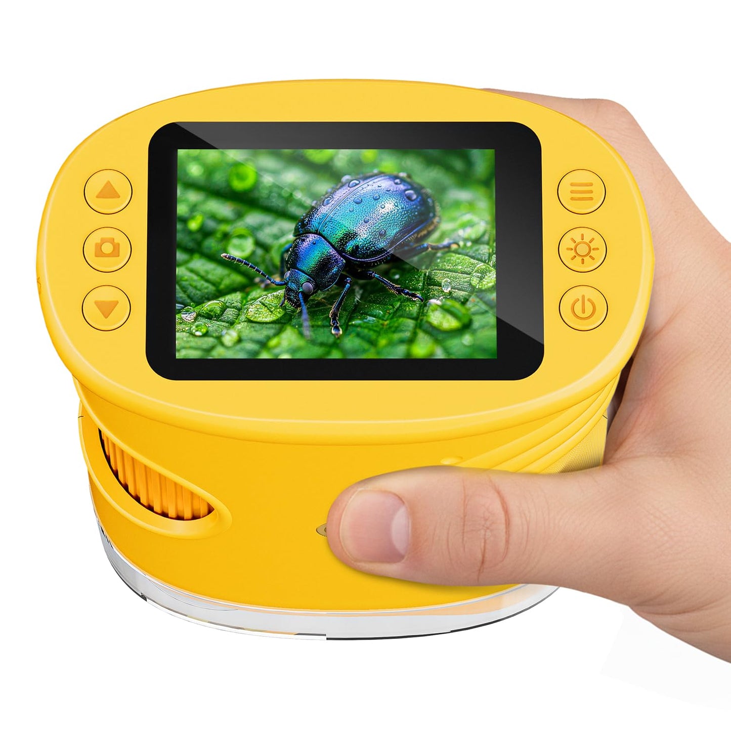 Temodu Kids Microscope 2.0" Screen 1000X Digital Microscope for Kids, Mini Pocket Handheld Microscopes for Children Birthday Festival Gift, Science Education Fun Toys for Boys Girls Ages 4-12 (Yellow) 🍁 All In One Marketplace Canada