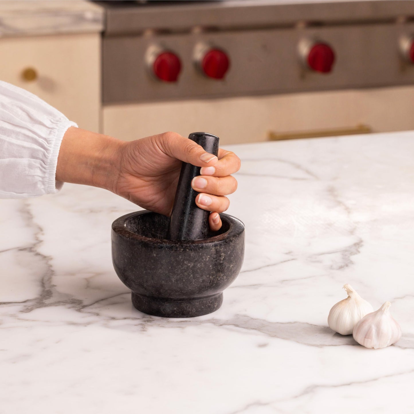 Lagostina Natural Granite Hand Mortar And Pestle, Manual Grinder, Perfect Crushing Herbs, Spices, 1.3 Cup Capacity, Durable And Easy To Clean, Gray, L413.4106.02 🍁 All In One Marketplace Canada