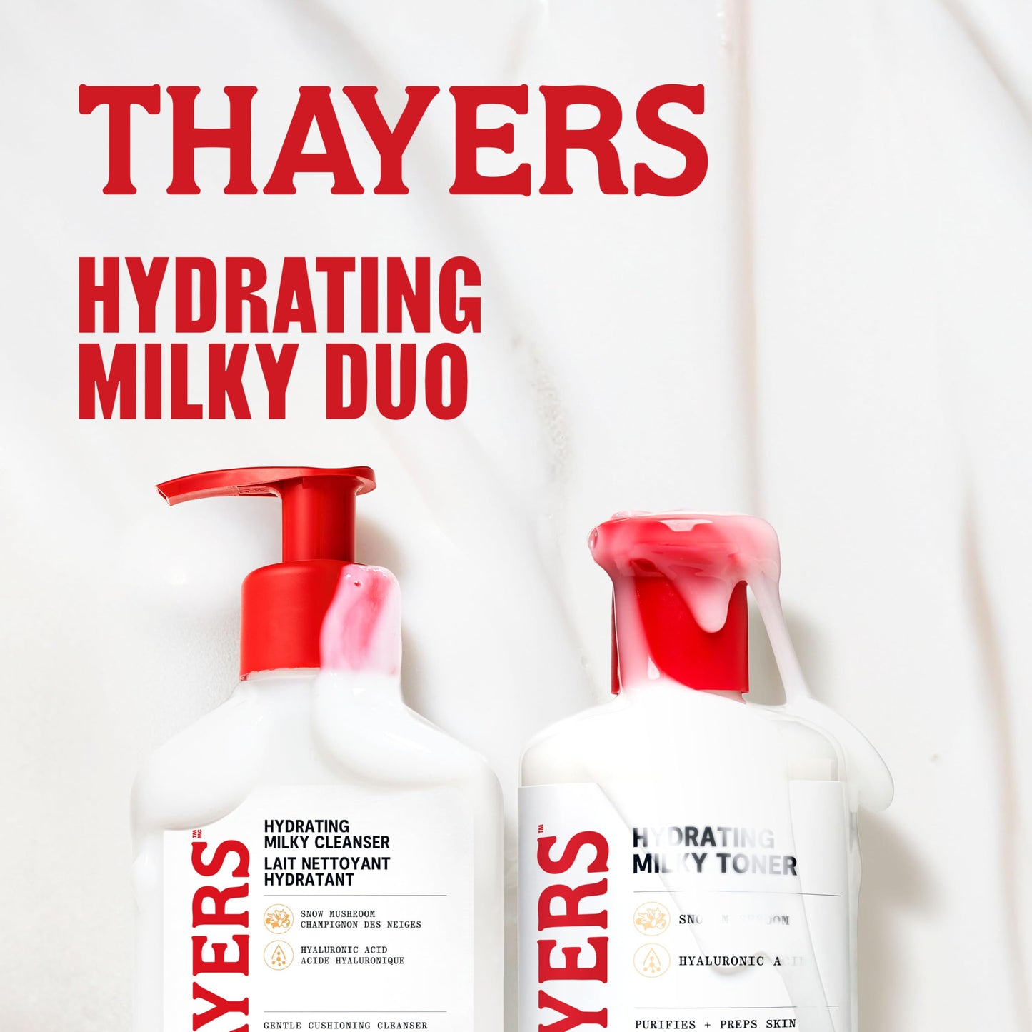 THAYERS Milky Hydrating Face Cleanser with Snow Mushroom and Hyaluronic Acid, Dermatologist Recommended Gentle Facial Wash and Hydrating Skincare for Dry and Sensitive Skin, Paraben Free, 8 FL Oz 🍁 All In One Marketplace Canada