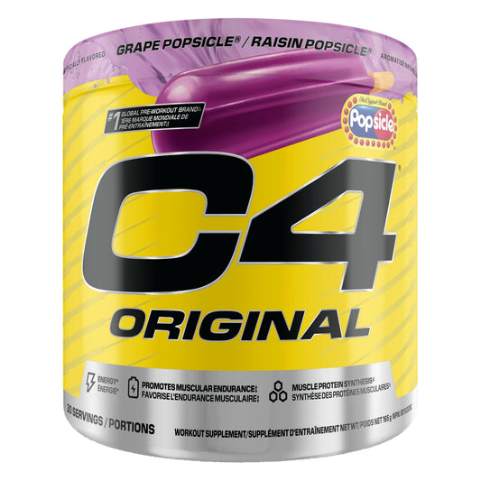 Cellucor C4 Original Pre Workout Powder - Sugar Free Preworkout Energy for Men & Women - 150mg Caffeine, Beta Alanine, Creatine - Grape Popsicle, 30 Servings 🍁 All In One Marketplace Canada