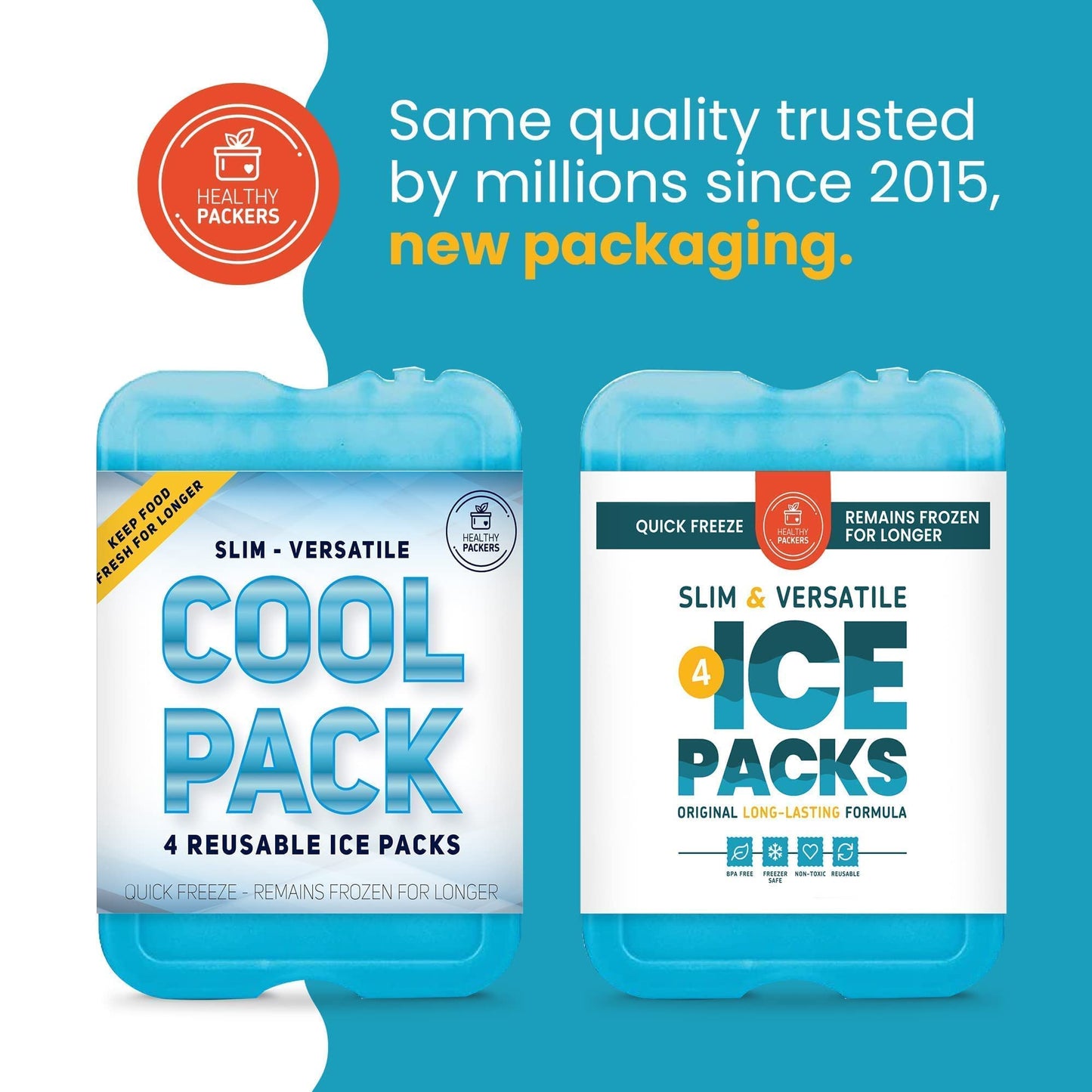 Healthy Packers Ice Packs for Lunch Boxes & Coolers - Freezer Packs - Original Cool Pack | Cooler Accessories for Beach, Camping & Fishing | Slim & Long-Lasting Reusable Ice Pack for Cooler 🍁 All In One Marketplace Canada