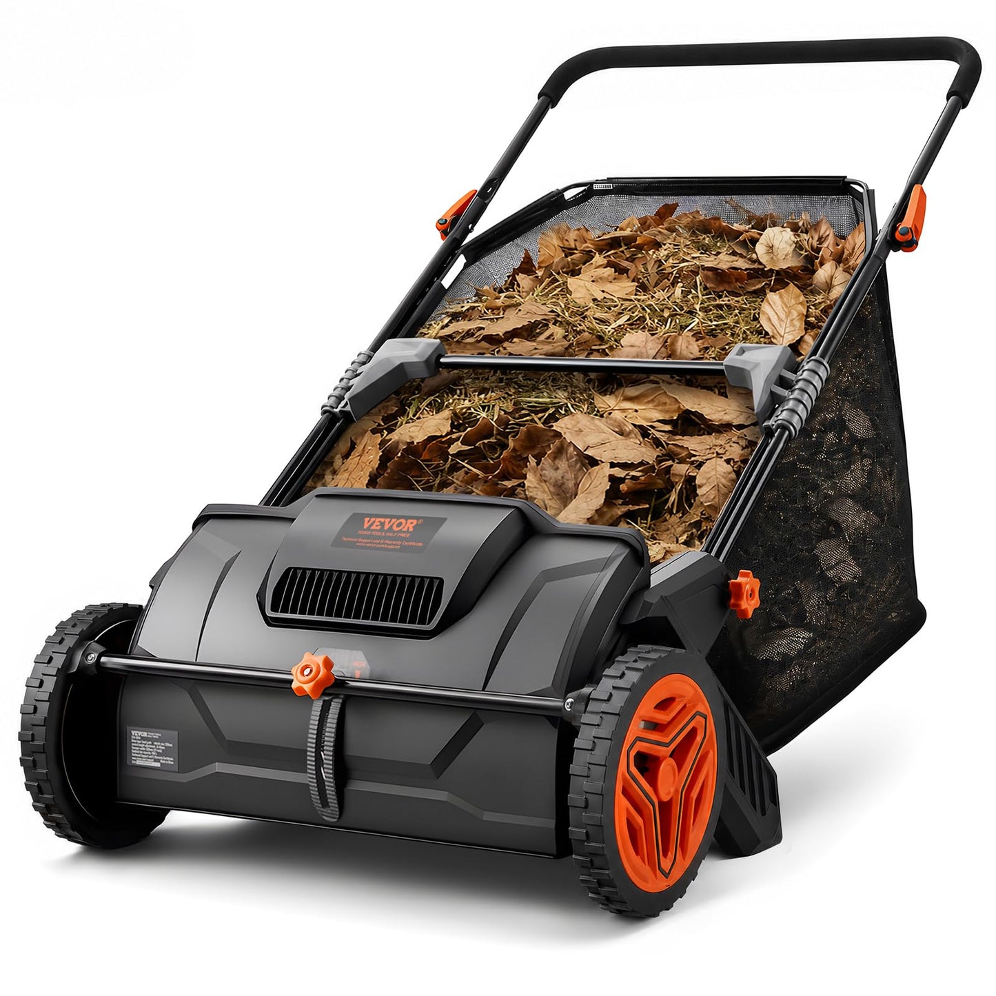 VEVOR Push Lawn Sweeper, 21-inch Leaf & Grass Collector, Strong Wheels & Heavy Duty Thickened Steel Durable to Use with Large Capacity 3.5 cu. ft. Mesh Collection Hopper Bag, 2 Spinning Brushes 🍁 All In One Marketplace Canada