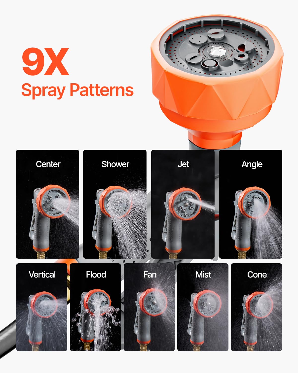VEVOR Retractable Garden Hose Reel, 1/2 Inch x 84 ft Wall Mounted Hose Reel, Heavy Duty Garden Hose Reel with 9 Patterns Nozzle, Any Length Lock, Upgraded Slow Return System and 180°Swivel Bracket 🍁 All In One Marketplace Canada