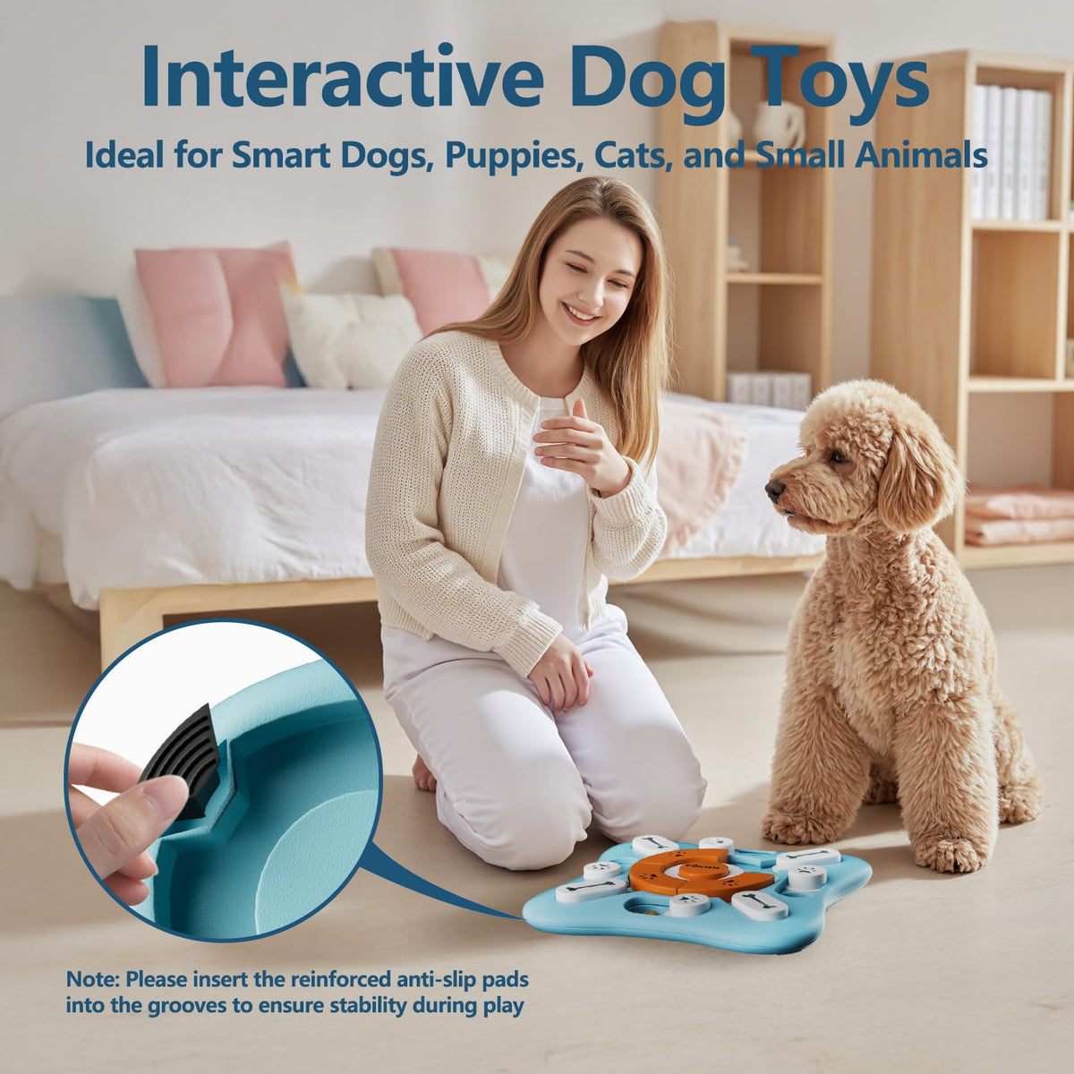 FOXMM Interactive Dog Treat Puzzle Toys for IQ Training & Mental Stimulating,Fun Slow Feeder,Large Medium Small Dogs Enrichment Toys with Squeak Design 🍁 All In One Marketplace Canada