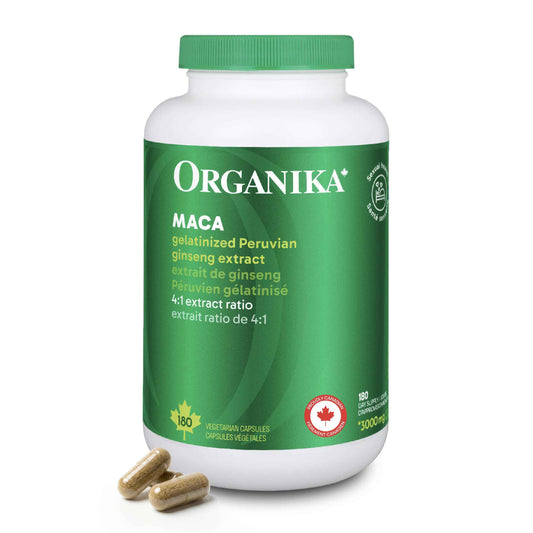 Organika Canadian-Made Maca 4:1 Strength 180 Vcaps - 3000mg | High Bioavialability Formula, Adaptogen to Help with Stress, Energy and Hormone Balance 🍁 All In One Marketplace Canada