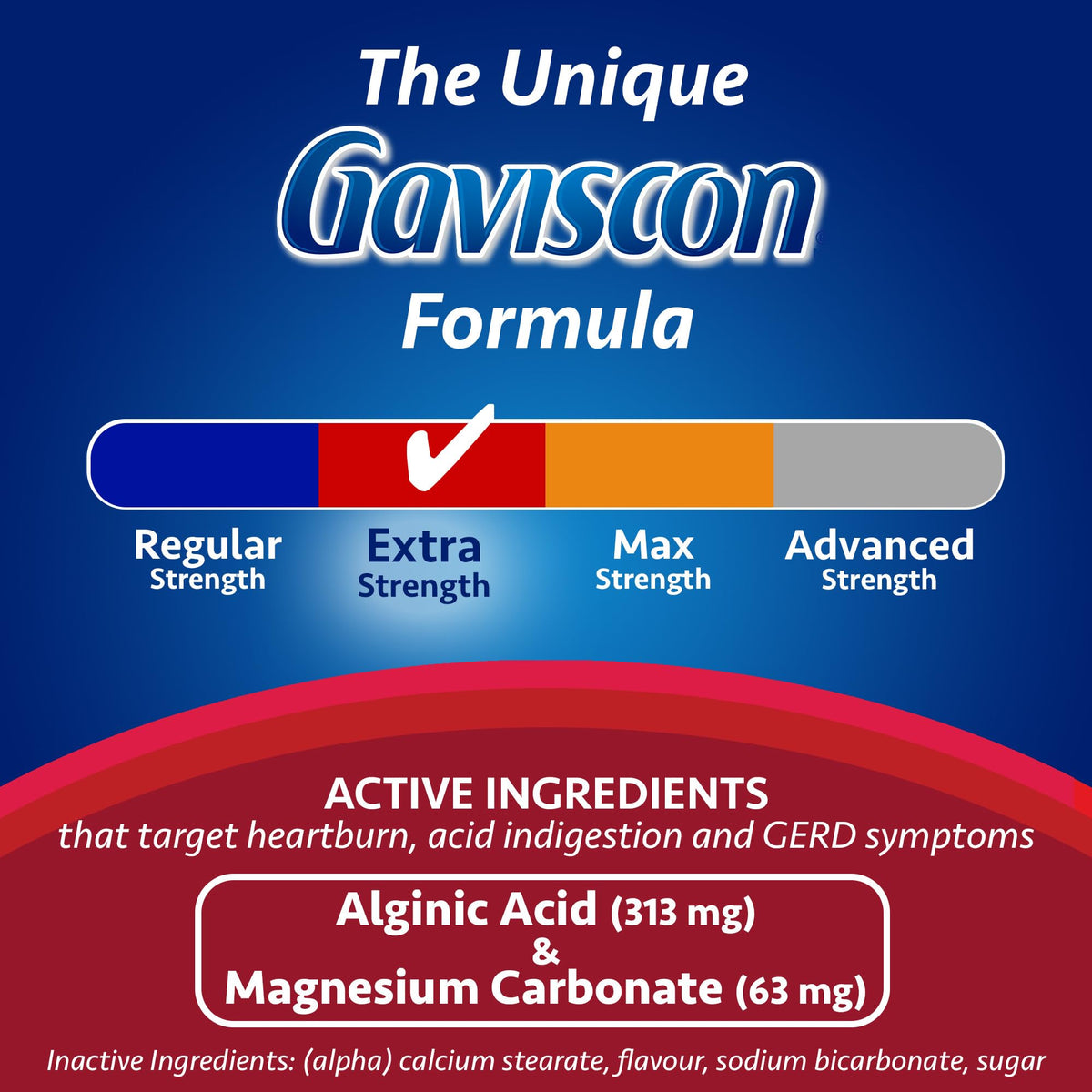 Gaviscon Extra Strength Tablets - 60 Count - Chewable Foaming Antacid Tablets for Day and Night Heartburn Relief, Acid Reflux and GERD Relief, Fruit Blend - Free of Aluminum, Lactose and Gluten 🍁 All In One Marketplace Canada