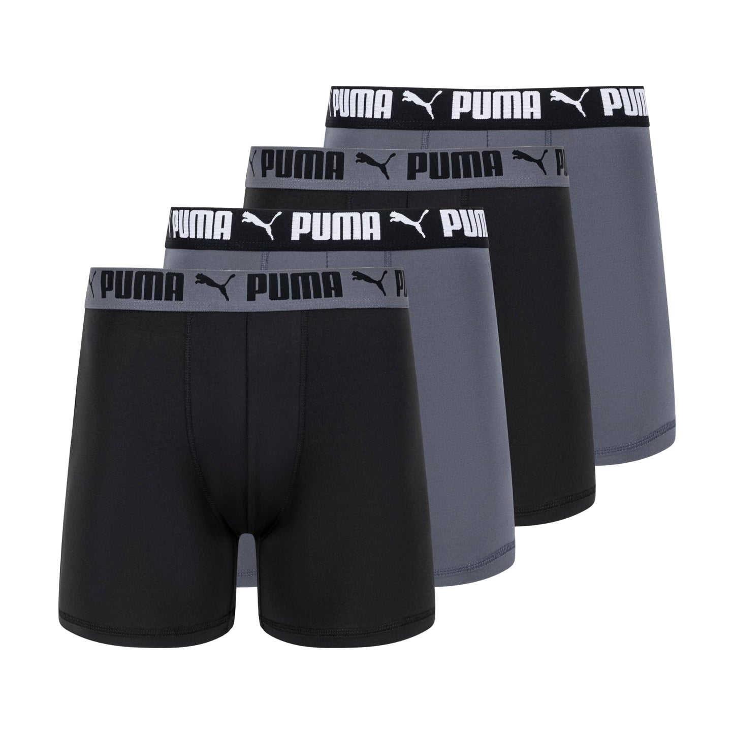 Puma Men's 4 Pack Active Stretch Boxer Briefs, Black/Grey, Medium 🍁 All In One Marketplace Canada