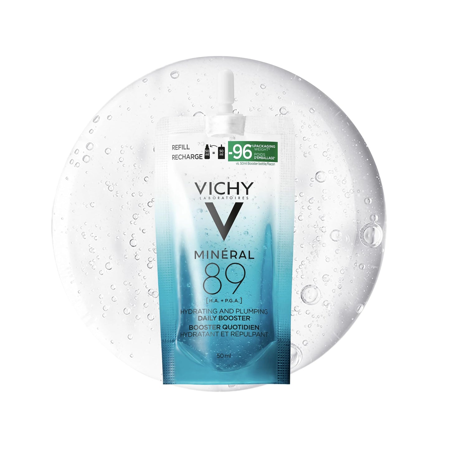 Vichy Hydrating Hyaluronic Acid Serum Refill, Mineral 89 Daily Face Serum Skin Booster with Hyaluronic Acid & Minerals, Hydrates and Strengthens Sensitive Skin, Recommended by Dermatologists, 50mL 🍁 All In One Marketplace Canada
