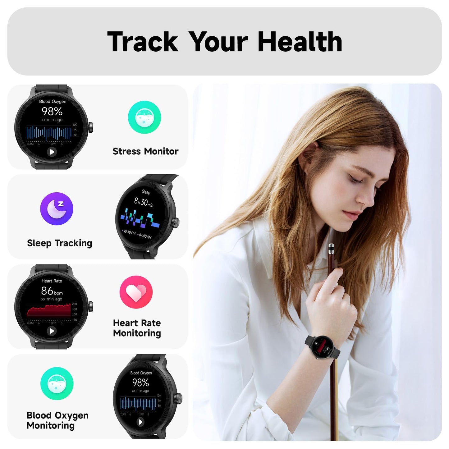 Smart Watch for Men Women, Bluetooth Calling, 1.27" HD Touchscreen Fitness Tracker, 100+ Sports Modes, AI Built-in, Heart Rate/Sleep/Step/SpO2 Monitor, IP68 Waterproof, Smartwatch for Android iPhone 🍁 All In One Marketplace Canada