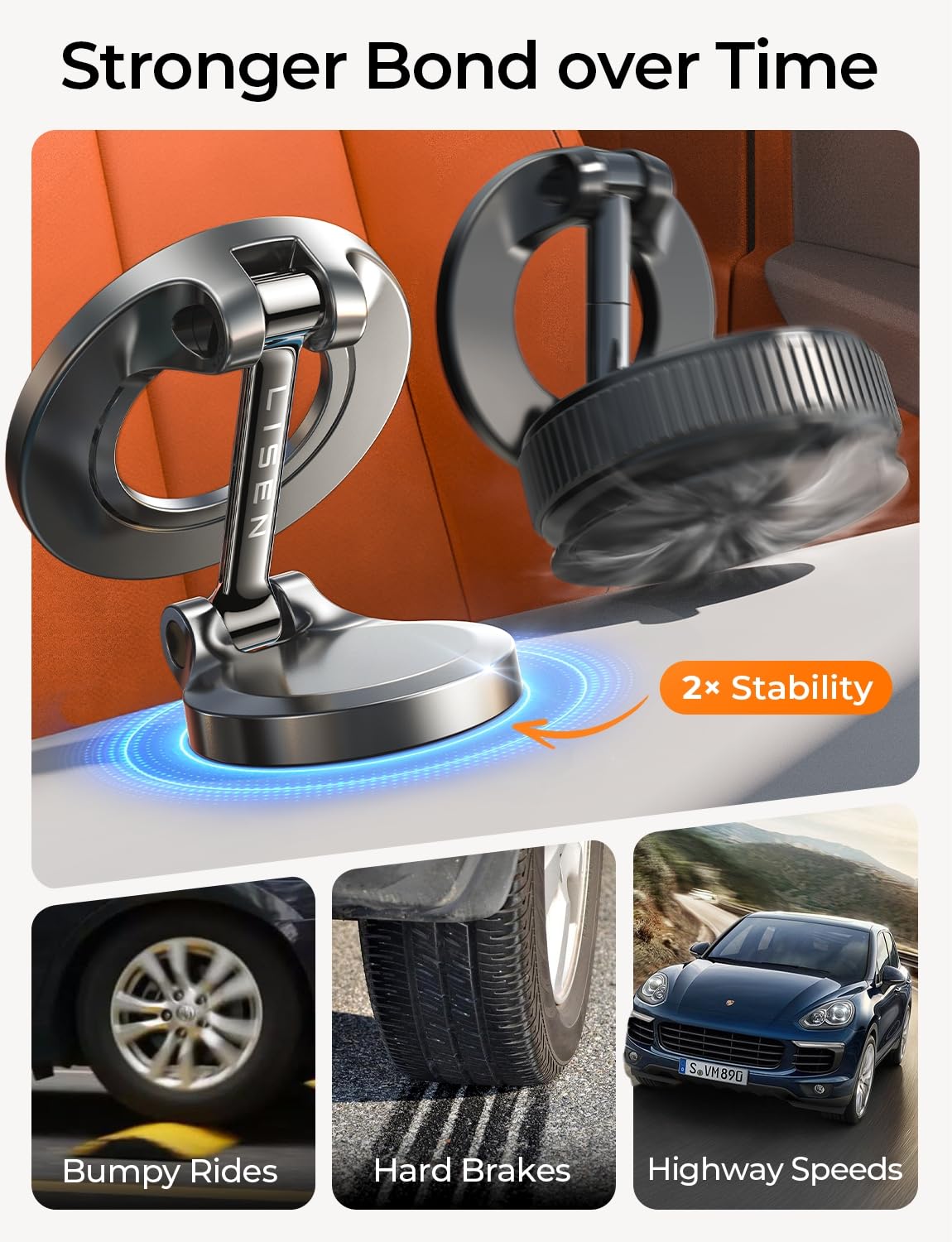 LISEN for MagSafe Car Mount, [24 Strong Magnet] 360° Rotation Magnetic Phone Holder Car Support Cellulaire Auto iPhone Car Holder Mount Dash Phone Mount for iPhone 17 Pro Max Air 16 Plus 15 14 13 12 🍁 All In One Marketplace Canada