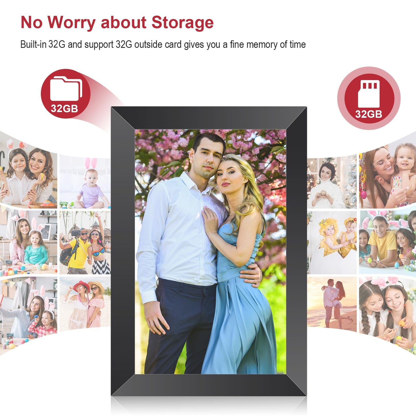 FRAMEO Digital Photo Frame 10.1 Inch, IPS Touch Screen Smart WiFi Digital Picture Frame with 32GB Storage, Wall Mountable, Auto-Rotate, Share Photos and Videos via App from Anywhere 🍁 All In One Marketplace Canada