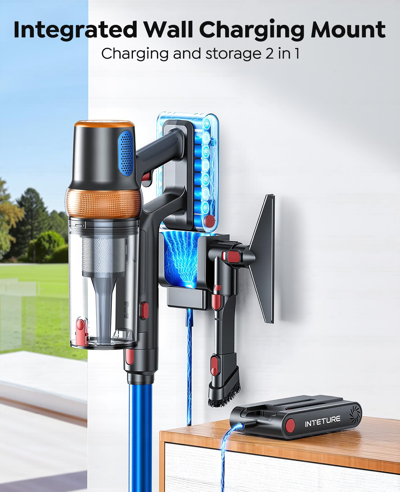 INTETURE Cordless Vacuum Cleaner, 650W 55KPA 70Mins (ECO) Vacuum Cleaners with LED Display, Self-Standing Cordless Vacuum, Anti-Tangle, Rechargeable Stick Vacuum for Home/Pet Hair/Carpet 🍁 All In One Marketplace Canada