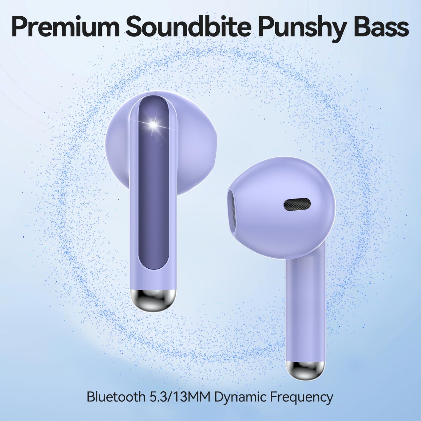 Wireless Earbuds, Bluetooth 5.4 in-Ear Headphones Wireless Bluetooth with ENC 4 Mics, Bluetooth Earbuds 50 Hour Noise-Cancelling Ear Buds with LED Indicator, IPX7 Waterproof for Sports/Work Purple 🍁 All In One Marketplace Canada