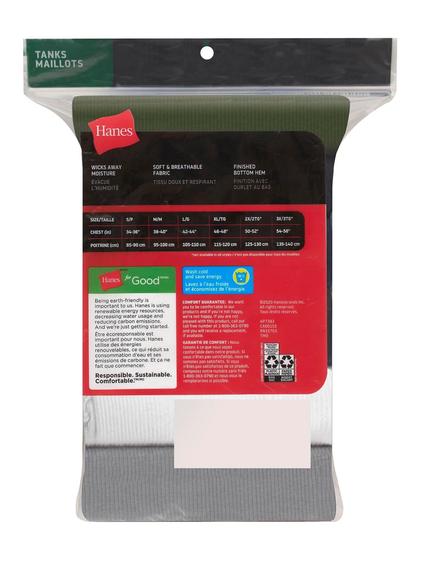 Hanes Men’s Ribbed Tank, Cotton Undershirt Tank, 6-Pack, Assorted, Size Small 🍁 All In One Marketplace Canada