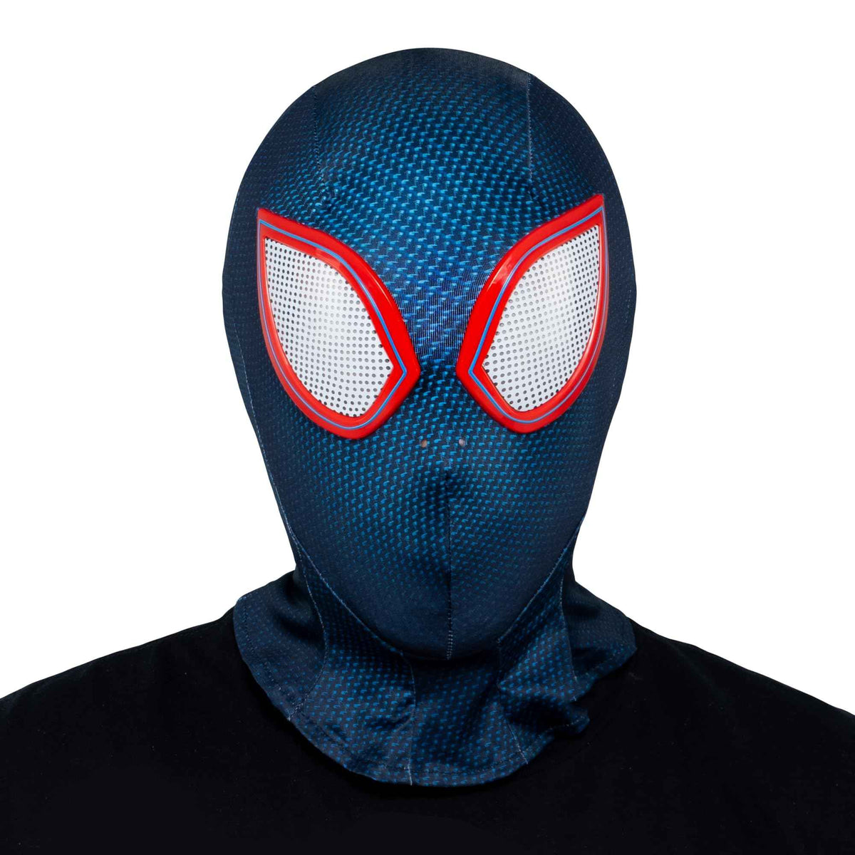 MARVEL Miles Morales Official Youth Zentai Halloween Costume Accessory - Deluxe Two-Way Stretch Spandex Mask with Molded Eyes