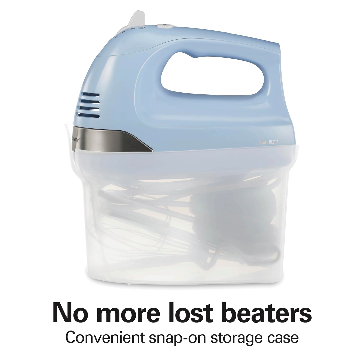 Hamilton Beach 6-Speed Electric Hand Mixer for Baking, 275W, Easy Clean Beaters, Dough Hooks, Whisk, Snap-On Storage Case, Blue (62677J) 🍁 All In One Marketplace Canada