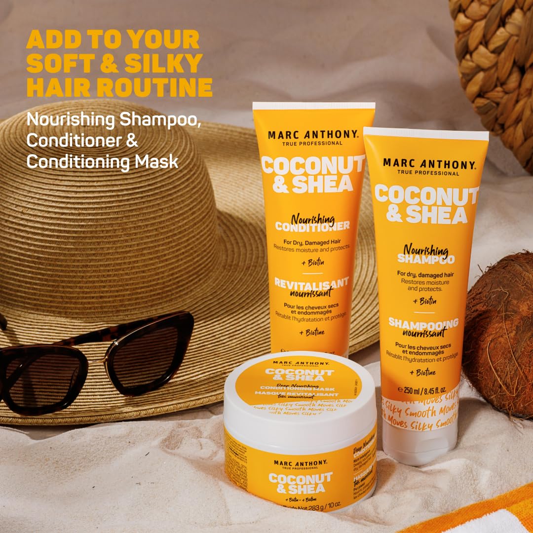 Marc Anthony Coconut Oil & Shea Butter Shampoo & Conditioner – Biotin & Keratin - Sulfate Free, Color Safe, Anti Frizz Hair Shampoo & Conditioner Gift Set for Dry Damaged Hair 🍁 All In One Marketplace Canada