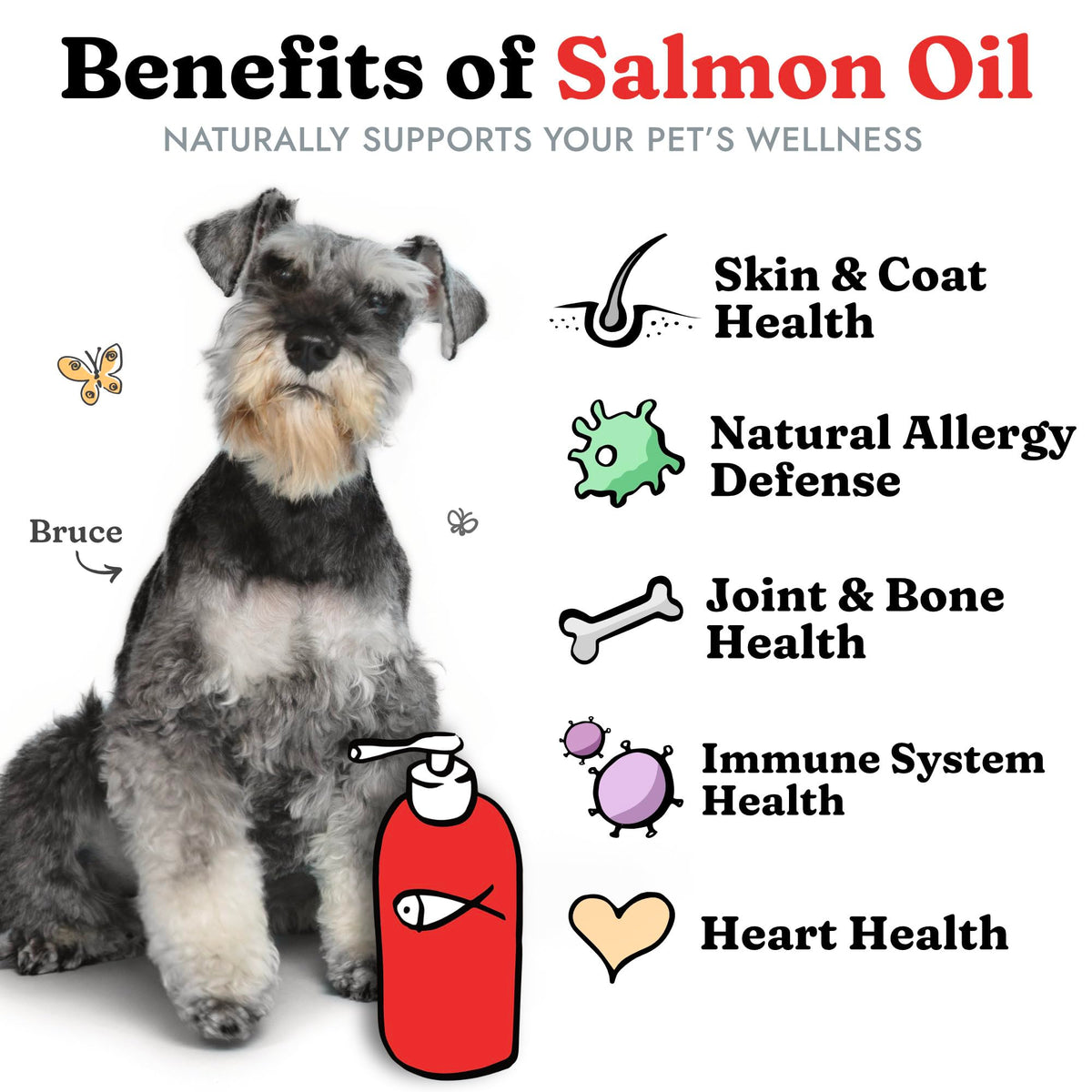 Salmon Oil for Dogs 946 mL - Healthy Skin & Coat, Fish Oil, Omega 3 EPA DHA, Liquid Food Supplement for Pets, All Natural, Supports Joint & Bone Health, Natural Allergy & Inflammation Defense 🍁 All In One Marketplace Canada
