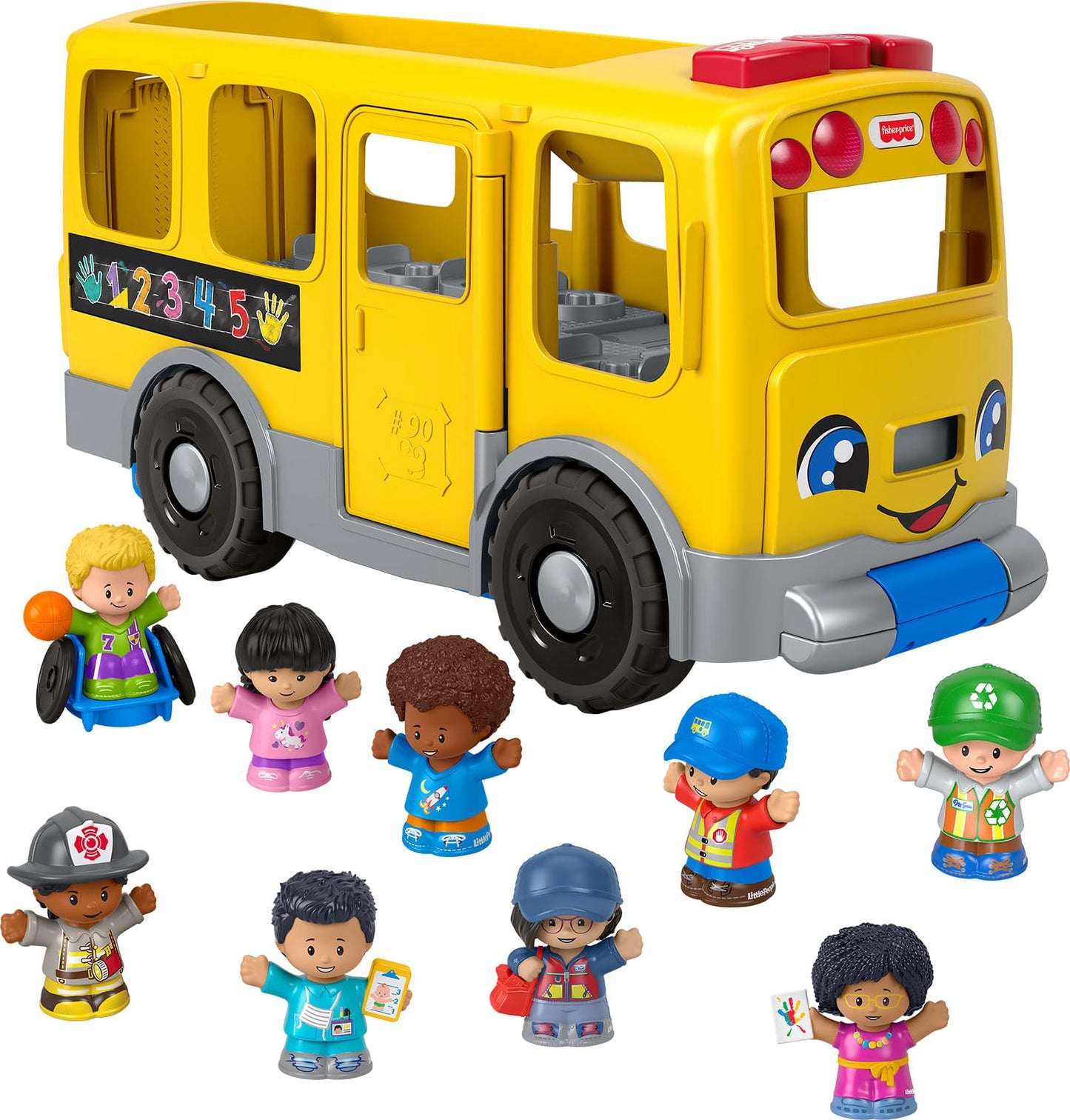 Fisher-Price Little People Toddler Toy Big Yellow School Bus & Community Heroes Set, Musical Pull-Along Vehicle & Figures for Kids Ages 1+ Years 🍁 All In One Marketplace Canada