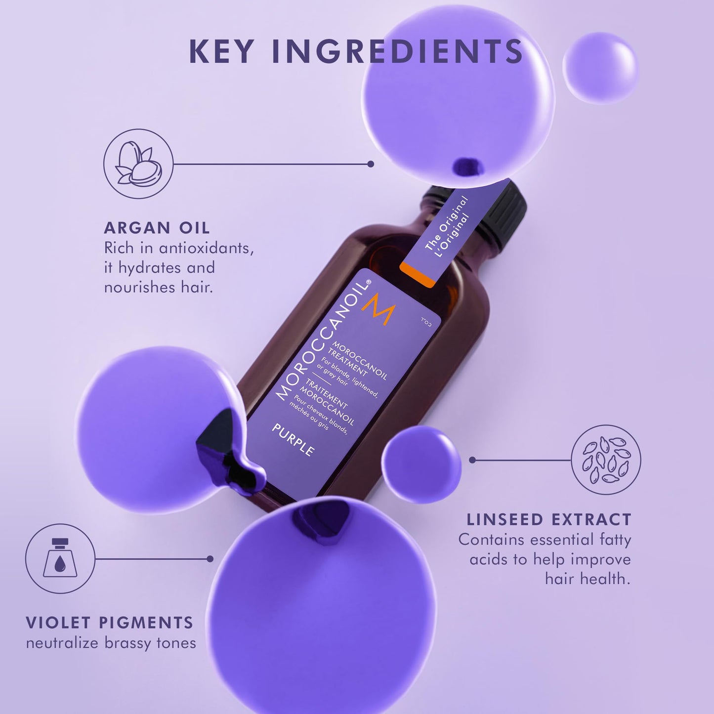Moroccanoil Treatment Purple Hair Oil for Blonde Hair, 0.85 Fl. Oz. 🍁 All In One Marketplace Canada
