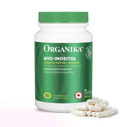 Organika Canadian-Made Inositol (Myo-Inositol)- Cellular Response, Mood Balance, Insulin Support, PCOS Management, Menstrual Cycle Regulation - 120vcaps 🍁 All In One Marketplace Canada