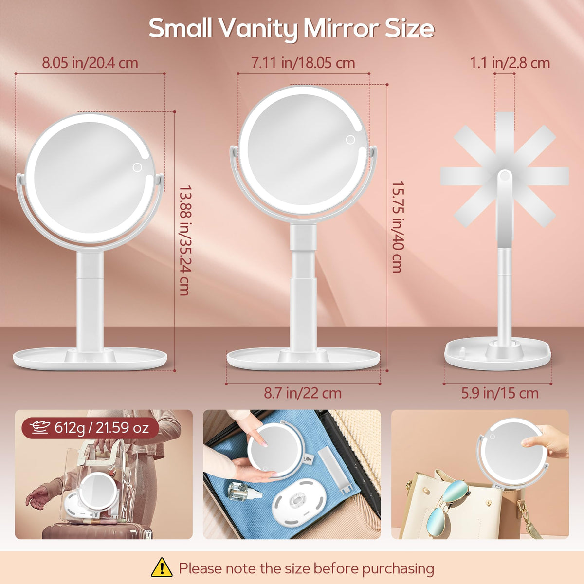 B Beauty Planet Makeup Mirror with Lights, Lighted Magnifying Mirror 30X with 3 Lighting and Adjustable Brightness, 2-Sided Height Adjustable Vanity Mirror for Bathroom, Women Gifts for Mom 🍁 All In One Marketplace Canada
