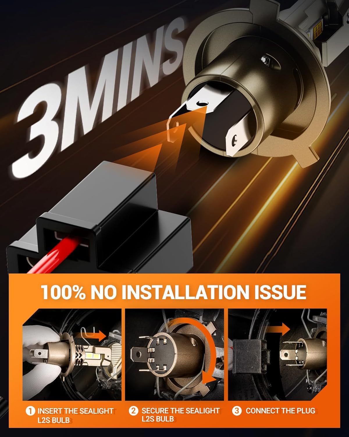 SEALIGHT 2026 Brightest H4/9003 LED Headlight Bulbs, 90,000LM 1200% Brighter, 6500K Cool White, 1:1 Size Wireless 9003 High and Low Beam, Plug and Play Halogen Replacement Conversion Kit, Pack of 2 🍁 All In One Marketplace Canada