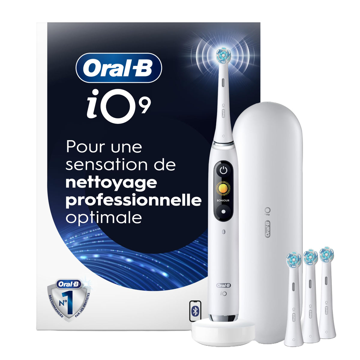 Oral-B iO Series 9 Electric Toothbrush with 4 Oral-B Replacement Brush Heads, White Alabaster 🍁 All In One Marketplace Canada
