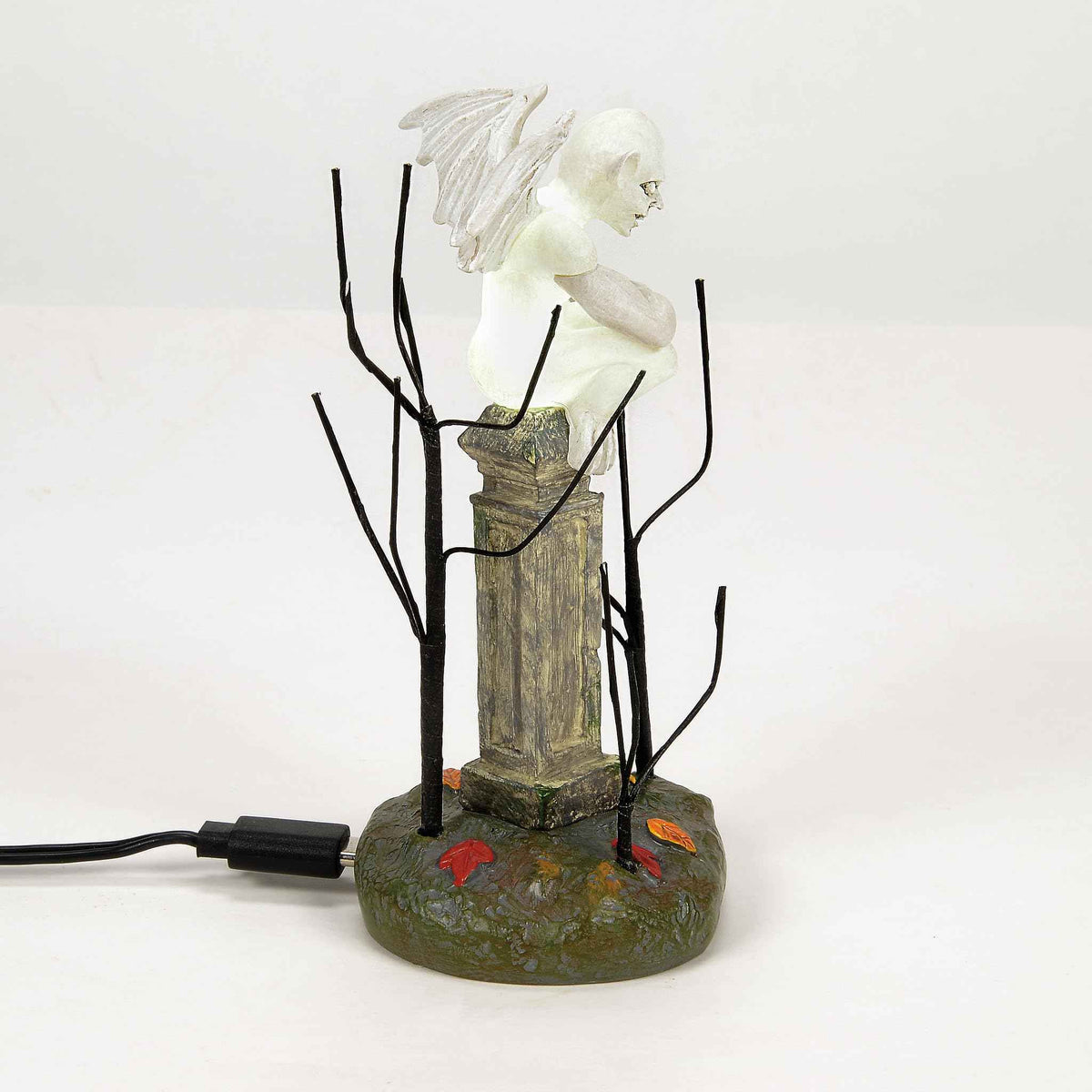 Department 56 Village Collection Accessories Halloween Gargoyle Watching Over The Graveyard Lit Figurine, 4 Inch, Multicolor