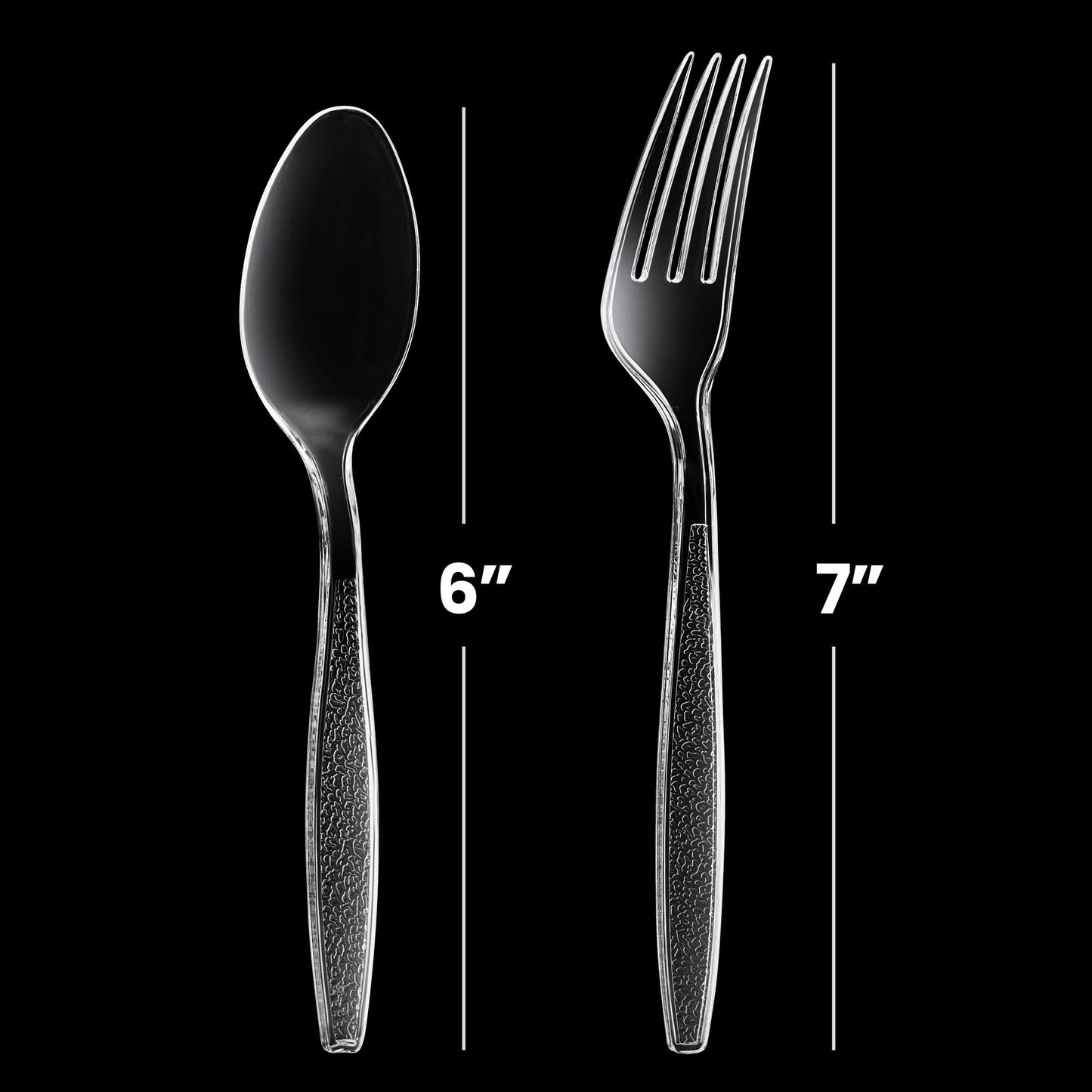 Plastic Forks and Spoons Set - (Bulk Pack 360 Pcs) Clear Plastic Cutlery Utensils Heavy Duty, 180 Forks and 180 Spoons, Silverware Sets for Party Supplies, Dinners, Take-Out, Catering, Food Services 🍁 All In One Marketplace Canada