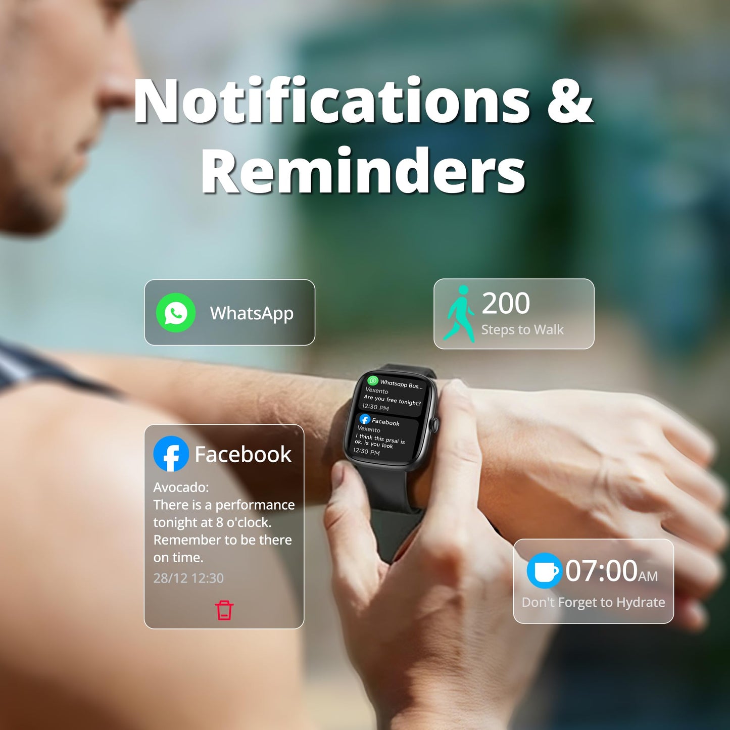 Fixwink Smart Watch for Men Women (Answer/Make Call), 1.83" HD Fitness Tracker with Heart Rate/SpO2/Sleep Monitor, Pedometer, 120+ Sport Modes, IP67 Waterproof, 7-Day Battery, for iOS Android, Black 🍁 All In One Marketplace Canada
