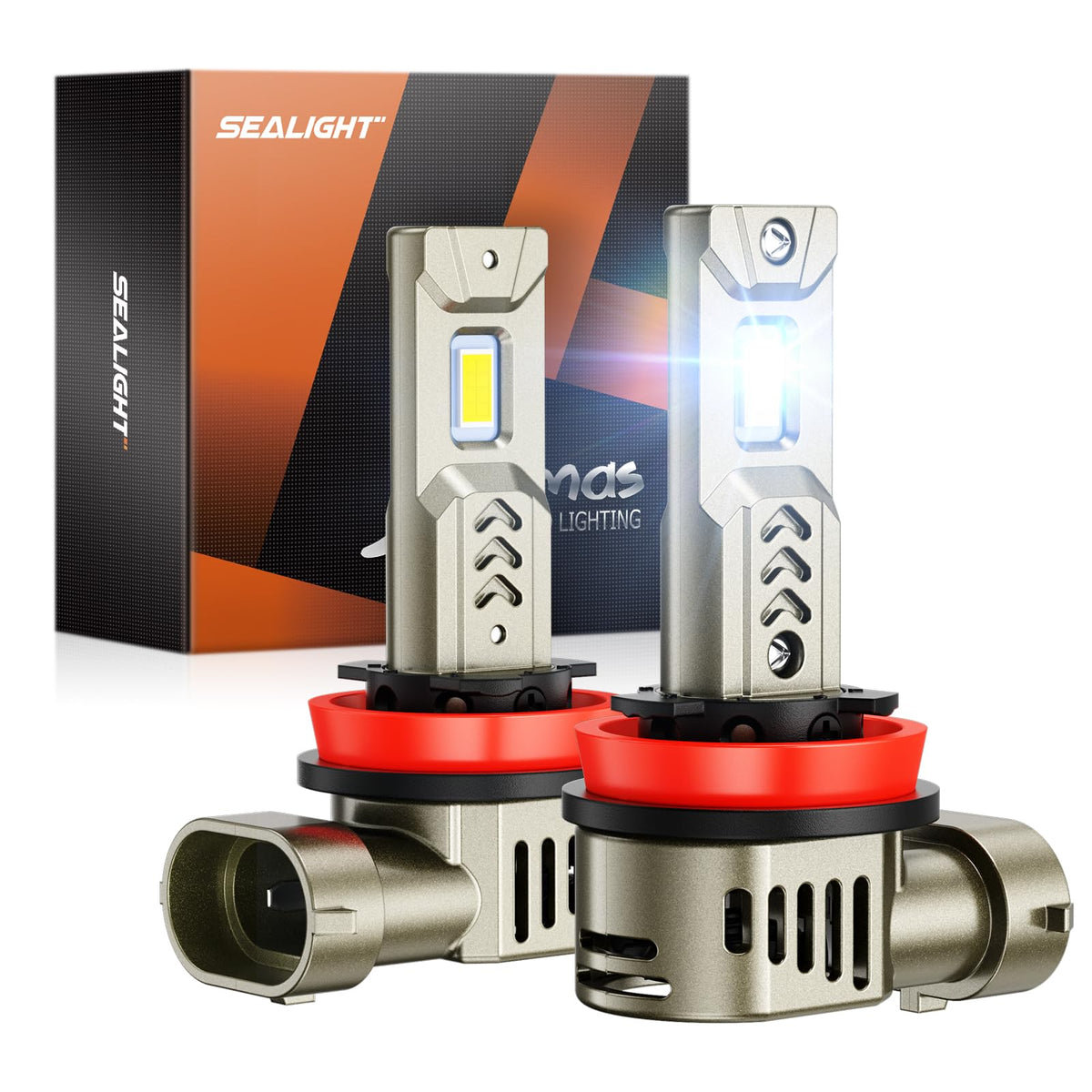 SEALIGHT 2026 Brightest H11/H8/H9/H16 LED Headlight Bulbs, 80000LM 1200% Brighter, 6500K Cool White, 1:1 Halogen Size Wireless, 3 Min Plug and Play Halogen Replacement Conversion Kit, Pack of 2 🍁 All In One Marketplace Canada