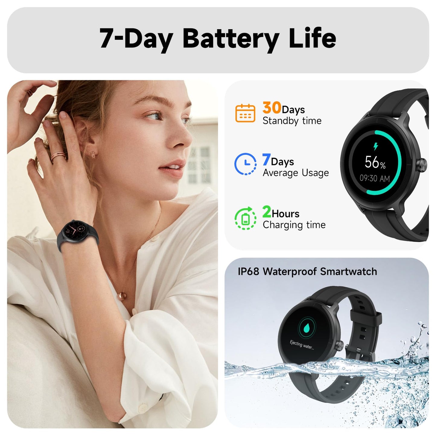 Smart Watch for Men Women, Bluetooth Calling, 1.27" HD Touchscreen Fitness Tracker, 100+ Sports Modes, AI Built-in, Heart Rate/Sleep/Step/SpO2 Monitor, IP68 Waterproof, Smartwatch for Android iPhone 🍁 All In One Marketplace Canada