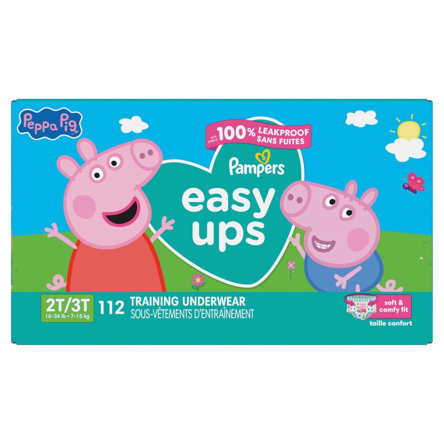 Pampers Easy Ups Training Underwear Peppa Pig Size 4 2T-3T, 1 Pack (Count of 112) 🍁 All In One Marketplace Canada